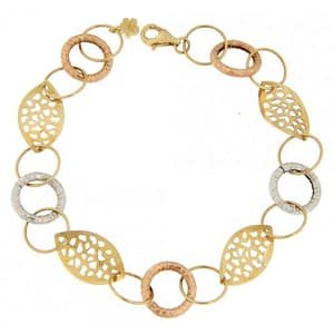 Bracciale Donna Oro Giallo Bianco Rosa GL100266