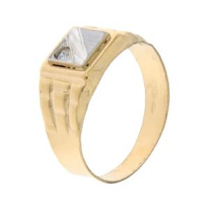 Anello Uomo Oro Giallo Bianco GL100642