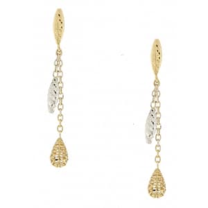 Orecchini Donna Oro Giallo Bianco GL100800