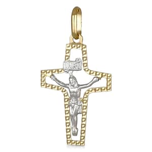 Ciondolo Croce Oro Giallo Bianco GL101482