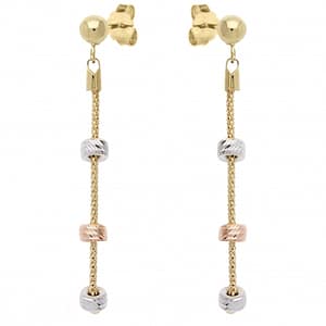 Orecchini Donna Oro Bianco Giallo Rosa GL101528