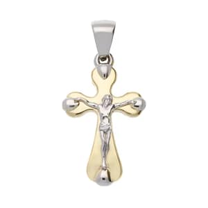 Ciondolo Croce Uomo Oro Bianco Giallo GL102073