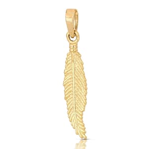 Ciondolo Piuma Oro Giallo GL102076