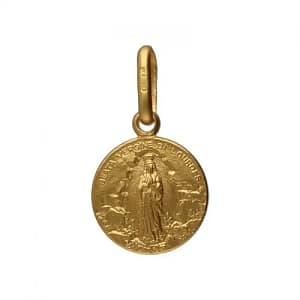 Medaglia Madonna di Lourdes Oro Giallo GL100746