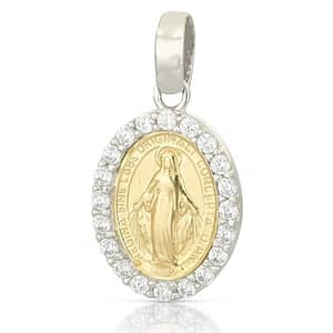 Ciondolo Madonna Miracolosa oro giallo bianco 803321714802