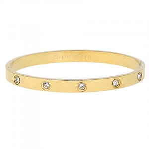 Bracciale Manetta Acciaio PVD Oro Zirconi GLBJKS116G