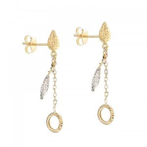 Orecchini Lunghi Donna in Oro Bianco e Giallo 803321724321