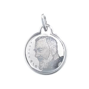 Medaglia Padre Pio Oro Bianco GL100073