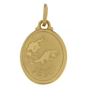 Ciondolo Segno Zodiacale Pesci Oro Giallo GL100262