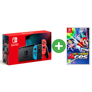 Switch & Mario Tennis Aces – Console di gioco portatile 15,8 cm (6.2 ) 32 GB Wifi touch screen, Blu, Grigio, Rosso – nuovo
