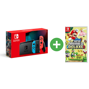 Switch & Super Mario Bros U Deluxe – Console di gioco portatile 15,8 cm (6.2 ) 32 GB Touchscreen Wifi, Rosso, Blu – nuovo