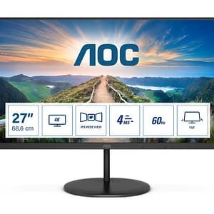 AOC V4 U27V4EA Display per PC a schermo piatto da 68,6 cm (27 ) 3840 x 2160 pixel 4K Ultra HD LED Nero – nuovo