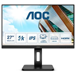 AOC P2 U27P2 Display LED 68,6 cm (27 ) 3840 x 2160 pixel 4K Ultra HD Nero – nuovo