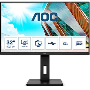 AOC P2 U32P2 Display per PC a schermo piatto da 80 cm (31,5 ) 3840 x 2160 pixel 4K Ultra HD LED Nero – nuovo
