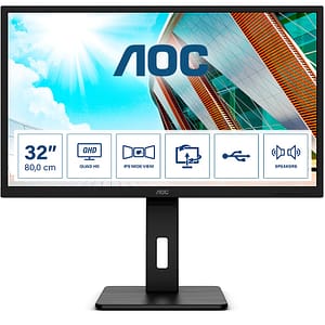 AOC P2 Q32P2 Display per PC a schermo piatto da 80 cm (31,5 ) 2560 x 1440 pixel 2K Ultra HD LED Nero – nuovo