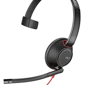 POLY Blackwire 5210 Cuffia cablata ad archetto per chiamate/musica USB Type-A Nero, Rosso – nuovo