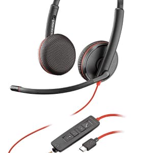POLY Blackwire 3225 Cuffia cablata da tavolo/centro chiamate USB Type-C nero – nuovo