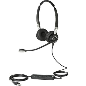 Jabra Biz 2400 II USB Duo CC Cuffie a filo per ufficio/centro chiamate Nero, Argento – nuovo