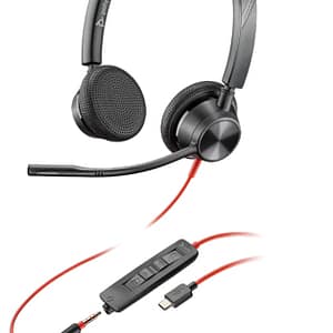 POLY 3325 Cuffia cablata ad archetto per chiamate/musica USB Type-C nero – nuovo