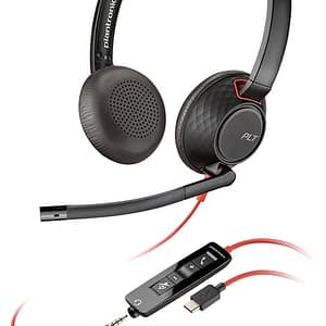 POLY Blackwire 5220 Cuffia cablata da tavolo/centro chiamate USB Type-C nero – nuovo