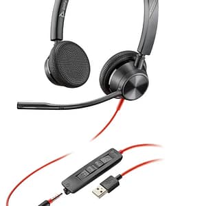 POLY Blackwire 3325 Cuffia cablata ad archetto per ufficio/centro chiamate USB Type-A Nero, Rosso – nuovo