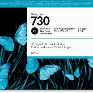 HP 730 DesignJet Cartuccia d’inchiostro nero fotografico, 300 ml – nuovo