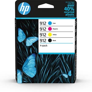 HP 912 Confezione da 4 cartucce d’inchiostro originali nero/ciano/magenta/giallo – nuovo