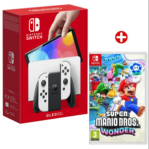 Switch OLED Bianco 64 GB & Super Mario Bros Wonder – Ricondizionato – Condizioni eccellenti