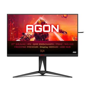 Monitor PC a schermo piatto AOC AG275QX/EU 68,6 cm (27 ) 2560 x 1440 pixel Quad HD Nero, Rosso – nuovo