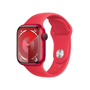 Watch Series 9 GPS + Cellular, cassa in alluminio da 41 mm con fibbia in gomma, rosso, S/M – nuovo