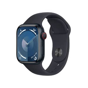 Watch Series 9 GPS + Cellular, cassa in alluminio da 41 mm con fibbia in gomma, nero, S/M – nuovo