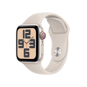 Watch SE 2 OLED GPS + Cellular, cassa in alluminio da 40 mm con fibbia in gomma, Beige – nuovo