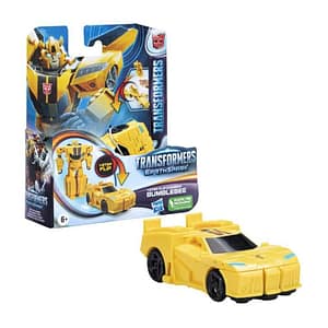 Transformers Earthspark, figura Bumblebee 1-Step Flip Changer, 10 cm, a partire dai 6 anni di età – nuovo