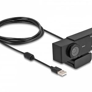 DeLOCK 96400 Webcam da 8 MP 3840 x 2160 pixel USB 2.0 Nero – nuovo