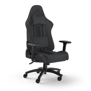 CORSAIR – Sedia da ufficio – Poltrona da gioco – TC100 RELAXED – Tessuto – Ergonomica – Braccioli regolabili – Nero/Grigio – (CF-901005) – nuovo