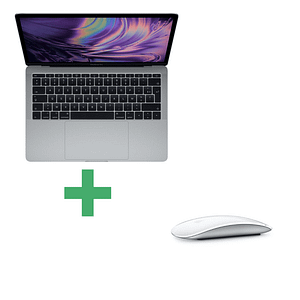 Macbook Pro Core i5 (2017) 13,3′, 2,4 Ghz 256 Go 8 Go Intel Iris Plus Graphics 640, Grigio Acciaio – QWERTY + Magic Mouse 2 Bianco – Ricondizionato – Buono stato