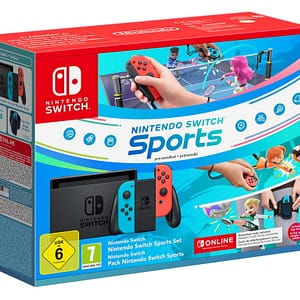 Switch & Nintendo Switch Sports (preinstallato) + 3 mesi di abbonamento NSO (codice), Neon Blue & Red – Ricondizionato – Buono stato