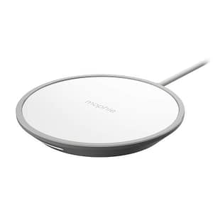mophie Pad di ricarica wireless con adattatore per spina E.U. Auricolare, smartphone bianco Ricarica interna wireless di rete – nuovo