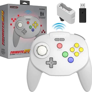 Controller wireless Retro-Bit Tribute 64 a 2,4 GHz per Nintendo 64/Switch/PC/Mac Grigio – nuovo