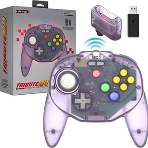 Controller wireless Retro-Bit Tribute 64 a 2,4 GHz per Nintendo 64/Switch/PC/Mac Atomic Purple – nuovo
