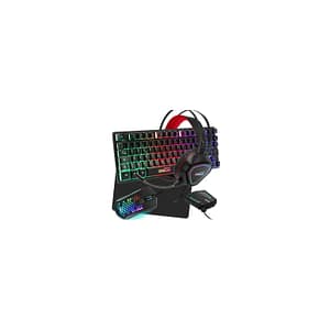 Amstrad Pack Pro Gamer Legends 6 pezzi: tastiera, mouse, tappetino, cuffie, convertitore compatibile con PC/PS4/Xbox One/Switch/PC – nuovo