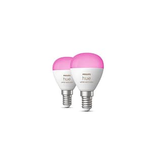 Confezione da 2 lampadine Philips Hue White e Color Ambiance P45 E14 5,1 W collegate Bianco – nuovo