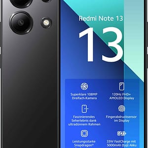 Redmi Note 13 (4G) 128 GB, nero, sbloccato – nuovo