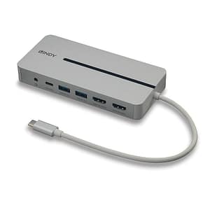 Lindy 43360 Docking Station Wired USB 3.2 Gen 1 (3.1 Gen 1) Type-C Argento, Bianco – nuovo