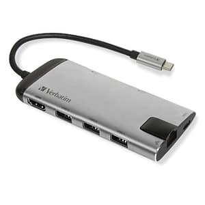 Verbatim 49142 Docking Station USB 3.2 Gen 1 (3.1 Gen 1) Type-C Nero, Argento – nuovo