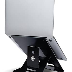R-Go Tools Riser R-Go Document Laptop Stand, supporto ergonomico pieghevole e regolabile con portadocumenti, certificato AGR, nero – nuovo