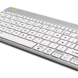 R-Go Tools Compact Break Tastiera ergonomica R-Go , tastiera compatta con software break, AZERTY (FR), Bluetooth, bianco – nuovo