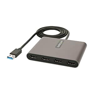 StarTech.com Adattatore da USB 3.0 a 4x HDMI – Scheda video e grafica esterna – Convertitore da USB Type-A a HDMI Quad Display – 1080p 60Hz – Dongle multidisplay da USB A a HDMI – Solo Windows – nuovo