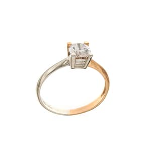 Anello solitario bicolore da donna Oro Bianco e Rosa 803321736195