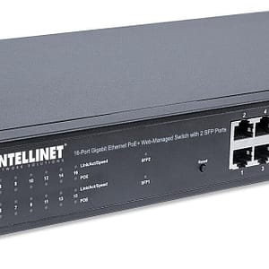Intellinet Switch 16 Porte Gigabit Ethernet PoE+ Web Managed con 2 Porte SFP